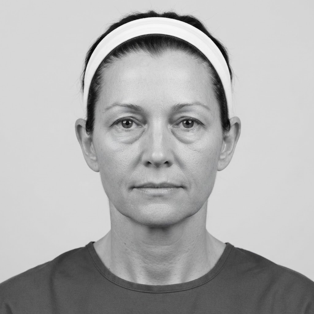 Eyelid surgery result, before