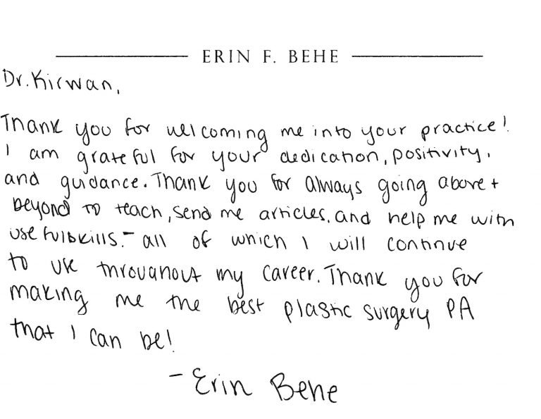 Erin F. Behe Thanks text